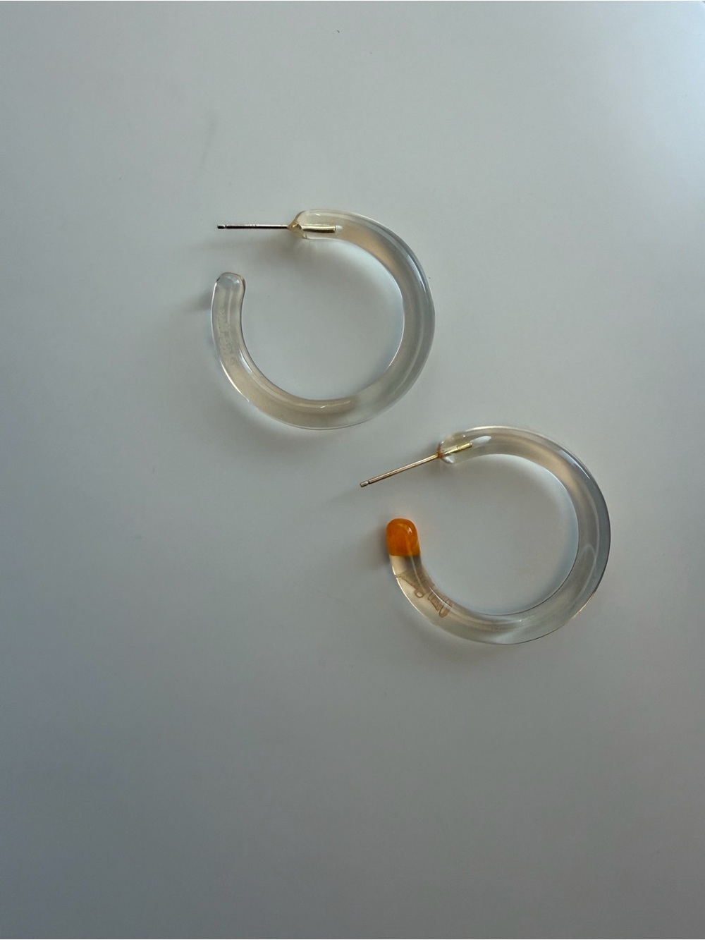 cult gaia Clear Hoop Earrings with Amber Accent